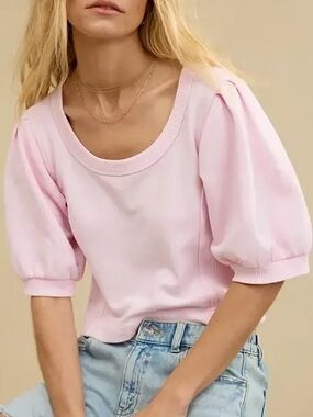 Aerie Seams Right Ballon Top • Parfait Pink